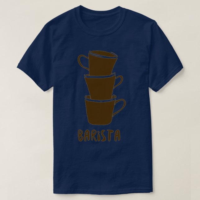 Barista 3 Coffee Cups T-Shirt (Design vorne)