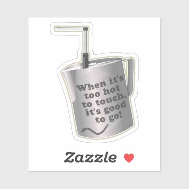 Barista cafe milch Erwärmung jug Aufkleber (Blatt)