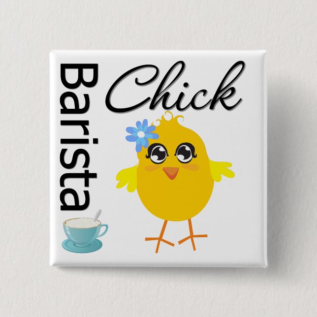 Barista Chick Button (Vorderseite)