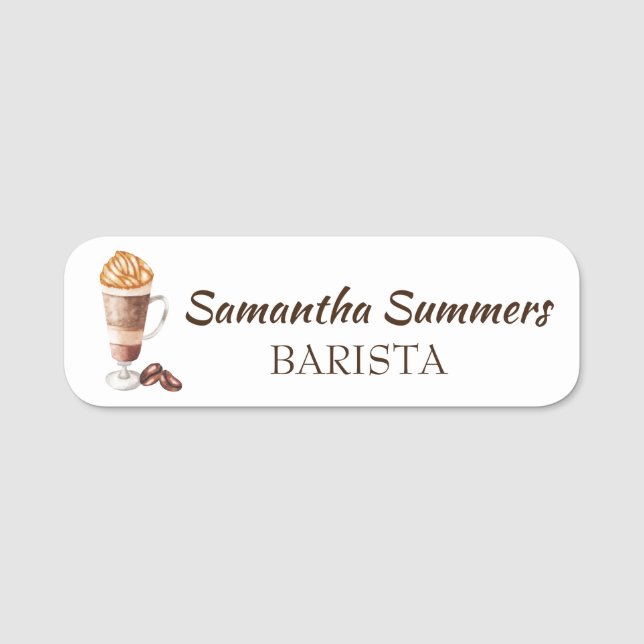 Barista Coffee Espresso Namensschild (Vorderseite)