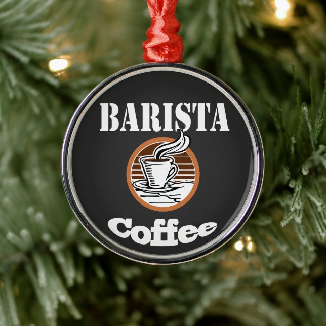 Barista Coffee Ornament Aus Metall (Baum)