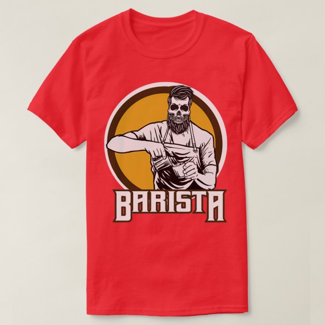 Barista Coffee Skeleton Funny National Barista Day T-Shirt (Design vorne)