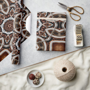 Barista Dream Black coffee and Beans Pattern No1 Geschenkpapier
