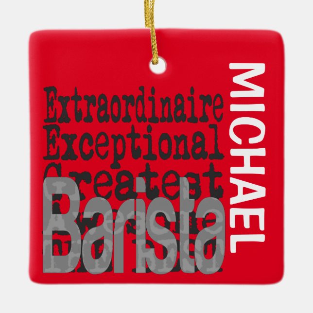 Barista Extraordinaire CUSTOM Keramikornament (Vorderseite)