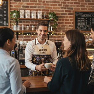 Barista-Folk-Coffee — Kaffee braun mit Karamell Schürze