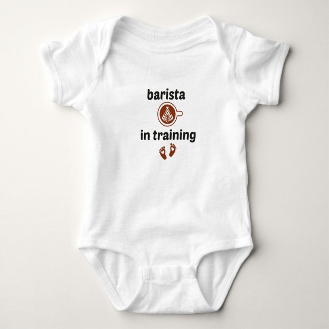 Barista in Training, Morning Baby barista Baby Strampler (Vorderseite)