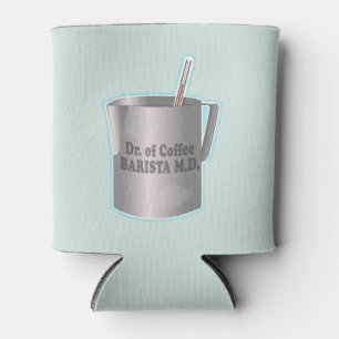 Barista Kaffee macht lustigen Arzt Dosenkühler