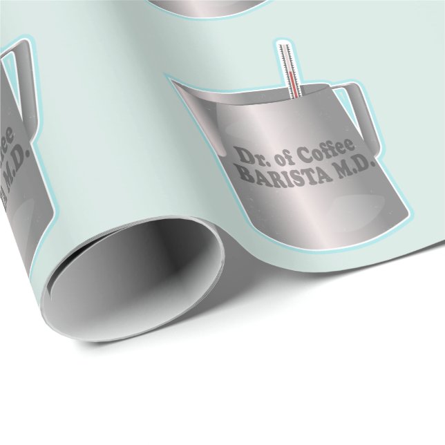 Barista Kaffee macht lustigen Arzt Geschenkpapier (Rolleneckpunkt)