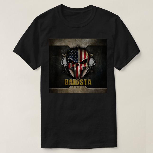 Barista US Flag Mask T-Shirt (Design vorne)