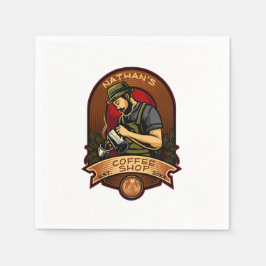 Barista Vintag Coffee Shop Business anpassen Serviette