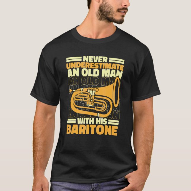 Baritone Bass Euphonium Old Man 1 T-Shirt (Vorderseite)