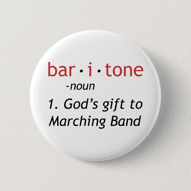 Baritone Definition Funny Marching Band Button (Vorderseite)