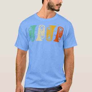 Baritone Euphonium Retro Vintag Tuba Brass Instru T-Shirt