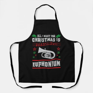 Baritone Euphonium Ugly Christmas Sweater Style Schürze