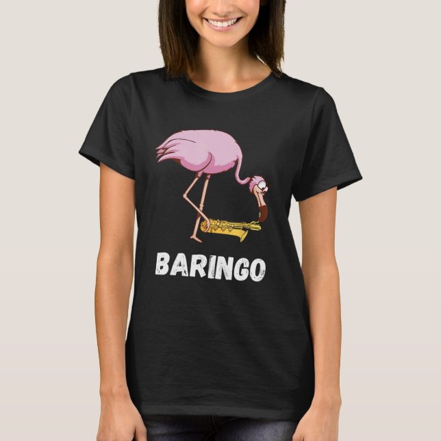 Baritone Flamingo Saxophonist Euphonium Saxophon T-Shirt (Vorderseite)