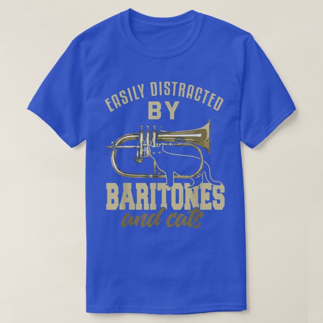 Baritone Funny Cat Lover Marching Band Baritonist T-Shirt (Design vorne)