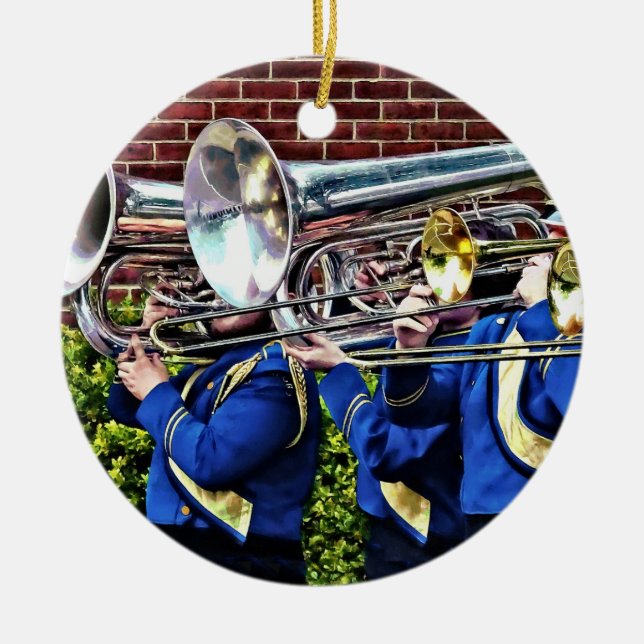 Baritone Hörner und Trombone Keramik Ornament (Vorne)