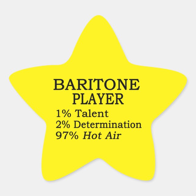 Baritone Hot Air Star Aufkleber (Vorderseite)