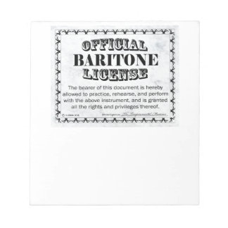 Baritone Lizenz Notizblock
