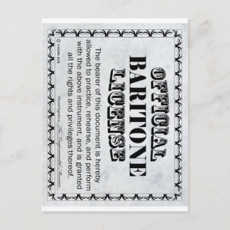 Baritone Lizenz Postkarte