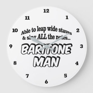 Baritone Man - Music Superhero Große Wanduhr