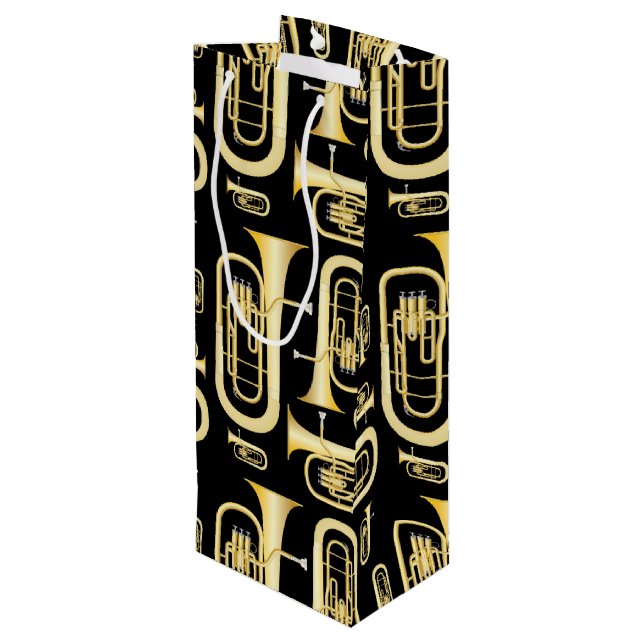 Baritone Musician Band Teacher Geschenktüte Für Weinflaschen (Rückseite Schrägansicht)
