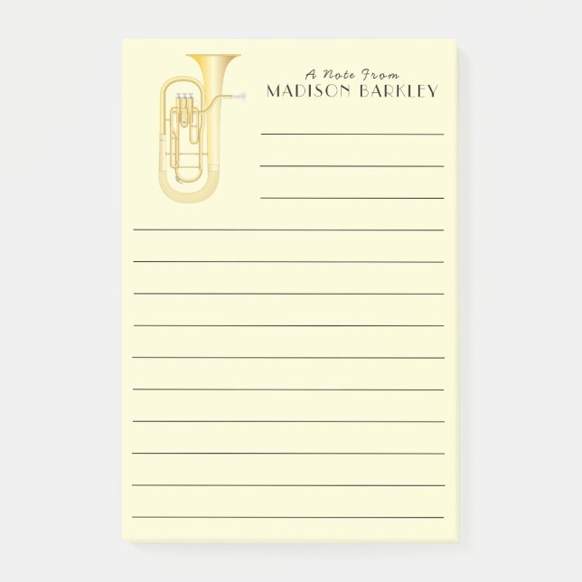 Baritone Musician Band Teacher Postit Notes Post-it Klebezettel (Vorderseite)