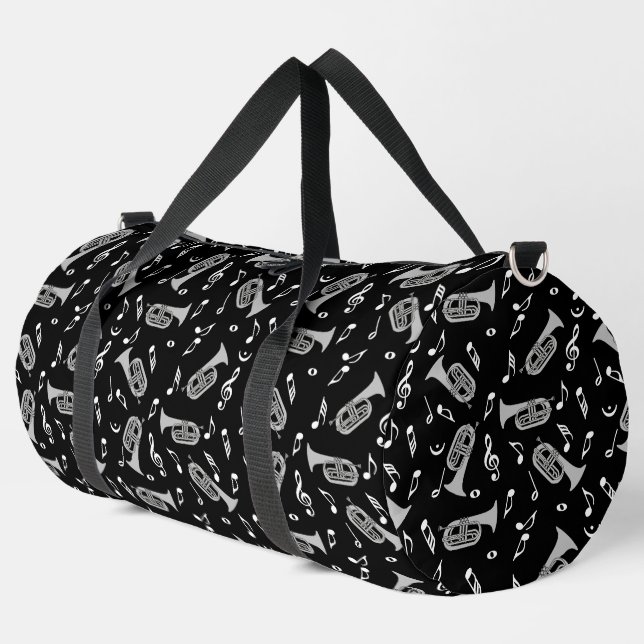 Baritone Musiknoten Treble Clef Druckausschnitt Nä Duffle Bag (Linke Ecke)