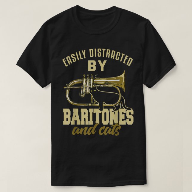 Baritone Shirt Funny Cat Lover Marching Band Barit (Design vorne)