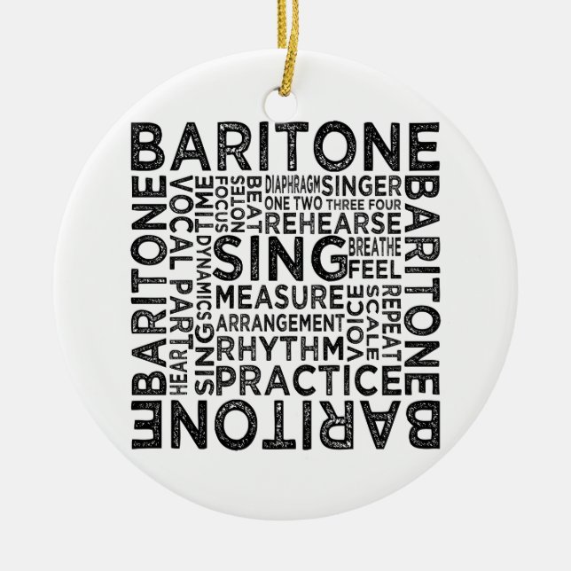 Baritone Typografie Keramik Ornament (Vorne)