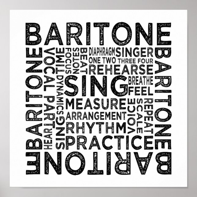 Baritone Typografie Poster (Vorne)