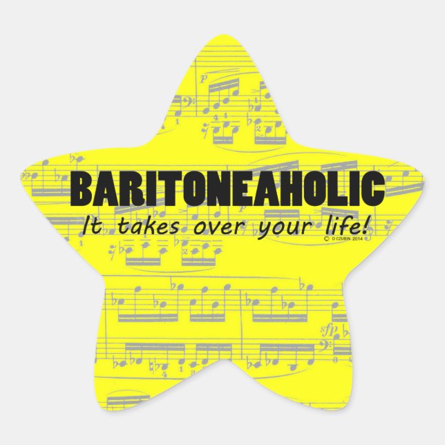 Baritoneaholic Life Star Sticker (Vorderseite)
