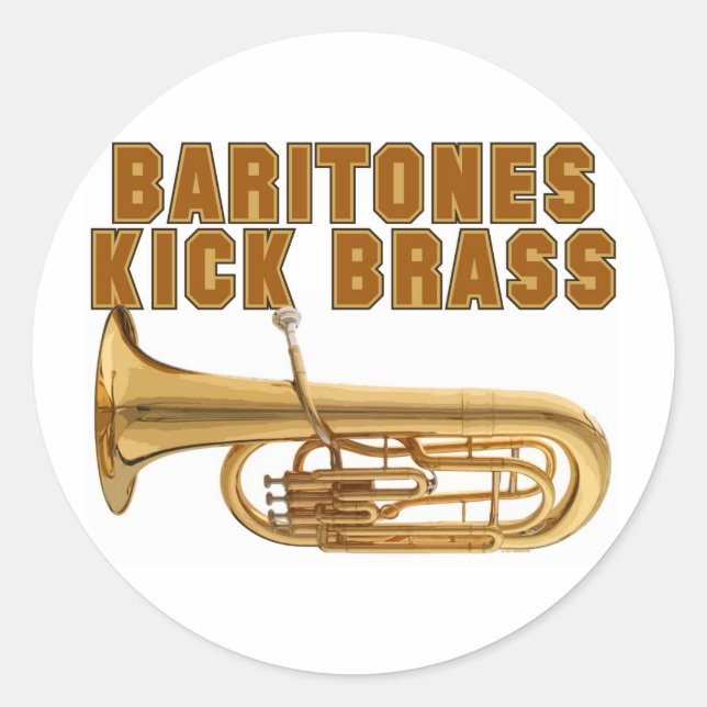 Baritones Kick Brass Runder Aufkleber (Vorderseite)