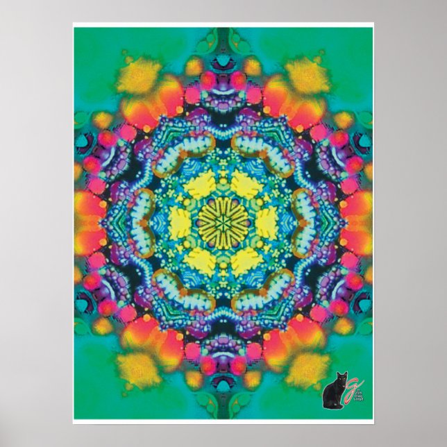 Barium Kinetic Collage Kaleidoscope Poster (Vorne)