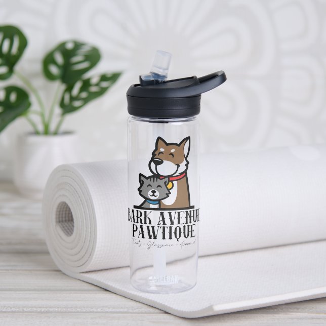 Bark Ave Pawtique [Logo1] Trinkflasche (Yoga)