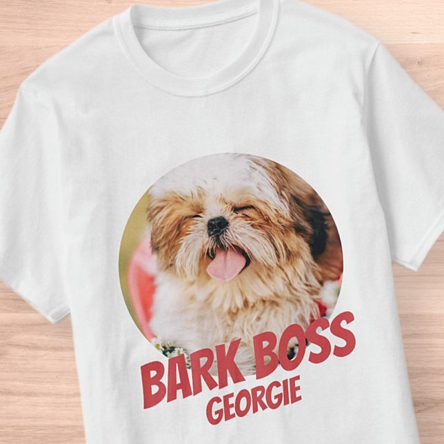 Bark Boss Haustier Foto Modernes, Cooles Einfaches T-Shirt (Von Creator hochgeladen)