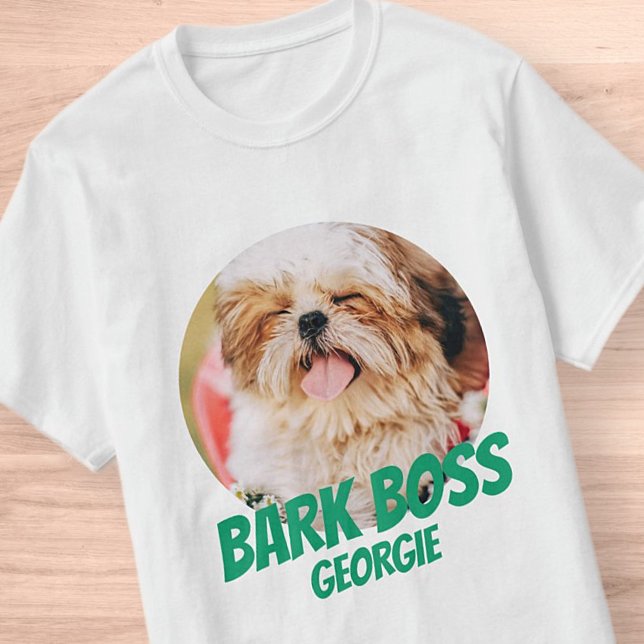Bark Boss Haustier Foto Modernes, Cooles Einfaches T-Shirt (Von Creator hochgeladen)