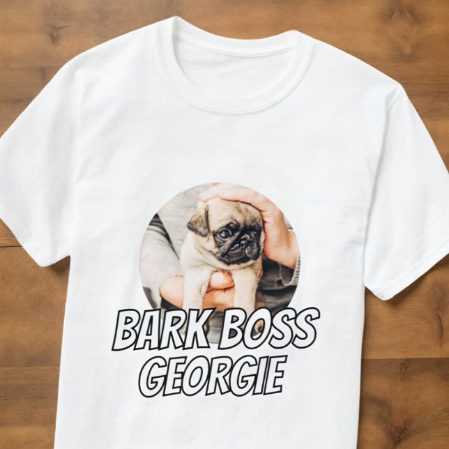 Bark Boss Haustier Foto Modernes, einfaches Cooles T-Shirt (Von Creator hochgeladen)