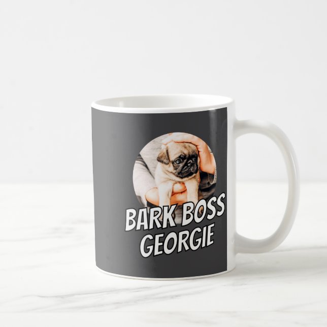 Bark Boss Pet Dog Photo Modern Simple Cool  Kaffeetasse (Rechts)