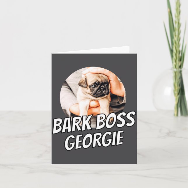 Bark Boss Pet Dog Photo Modern Simple Cool  Karte (Vorderseite)