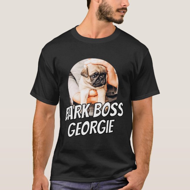 Bark Boss Pet Dog Photo Modern Simple Cool  T-Shirt (Vorderseite)