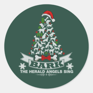 Bark Christmas Dog Novelty Runder Aufkleber
