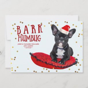 BARK Humbug Cute Dog Lovers Holiday Feiertagskarte