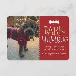 Bark Humbug Hund Weihnachtskarte Einladung