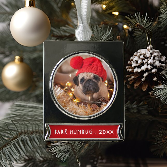 Bark Humbug Pet Foto Banner-Ornament Silber (Von Creator hochgeladen)