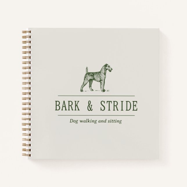 Bark & Stride Hunde-Spaziergang-Geschäft QR-Code  Notizbuch (Vorderseite)