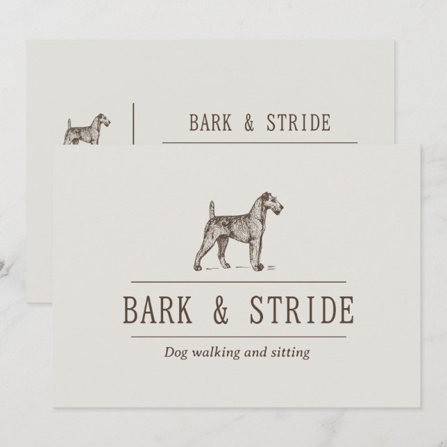 Bark & Stride Hunde-Spaziergang-Geschäfts-QR-Code  Einladung (Vorne/Hinten)