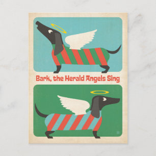 Bark the Herald Angels Feiertagspostkarte