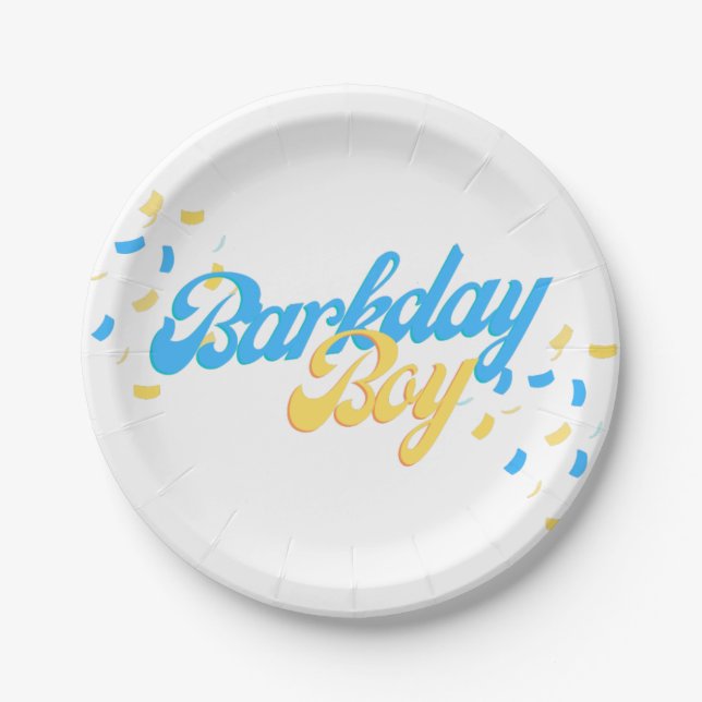 Barkday Boy Paper Plate Pappteller (Vorderseite)