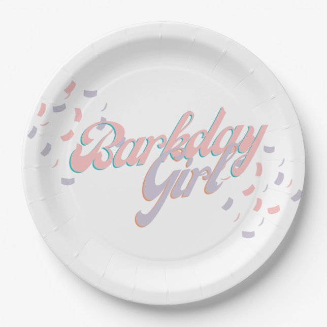 Barkday Girl Paper Plate Pappteller (Vorderseite)